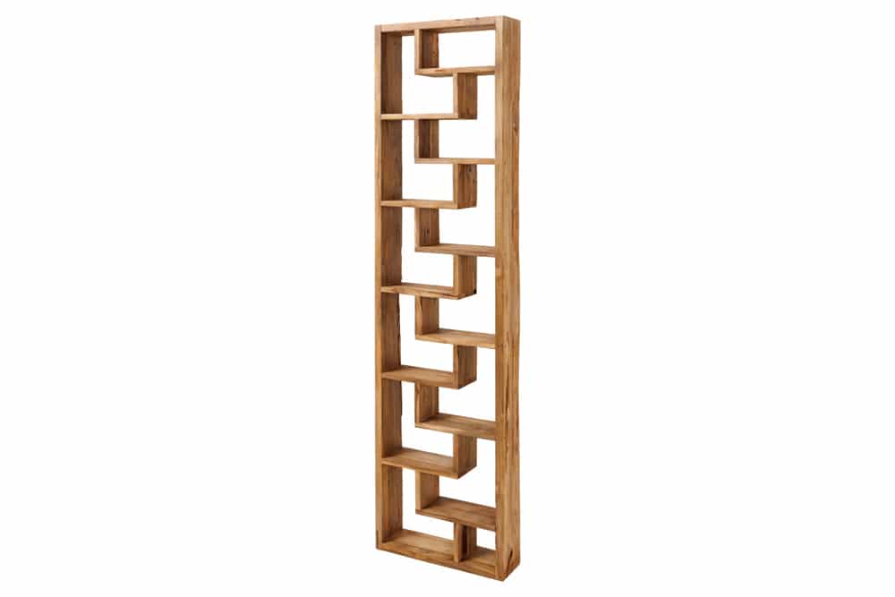 Massives Bücherregal JAVA 200cm natur recyceltes Teakholz Standregal Raumtrenner