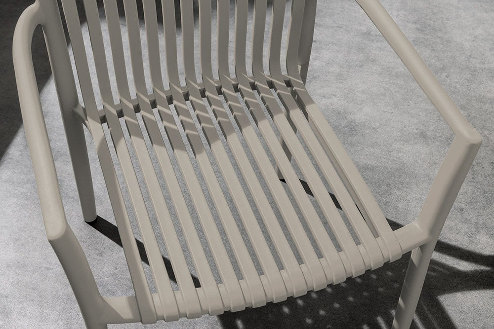 In- und Outdoor Stuhl STUDIO ITALIA greige stapelbar wetterfest Gartenstuhl