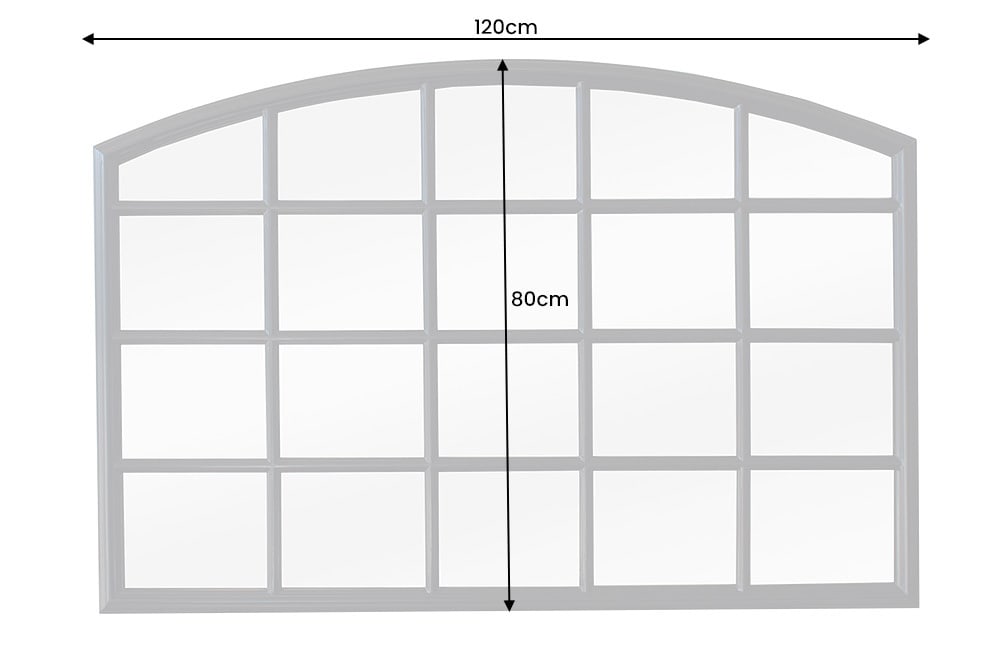 Moderner Wandspiegel PARIS 120cm schwarz Fensterspiegel Rundbogen-Design