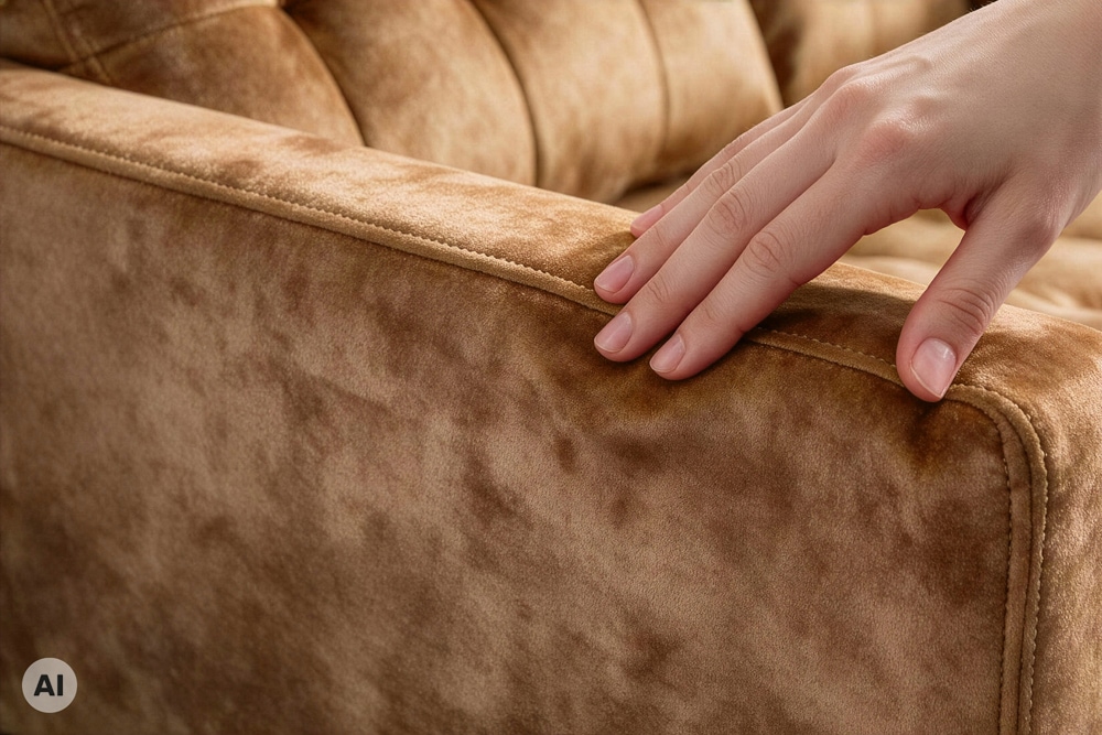 Ecksofa STOCKHOLM 220cm senfgelb Samtstoff Federkern 3-Sitzer-Sofa