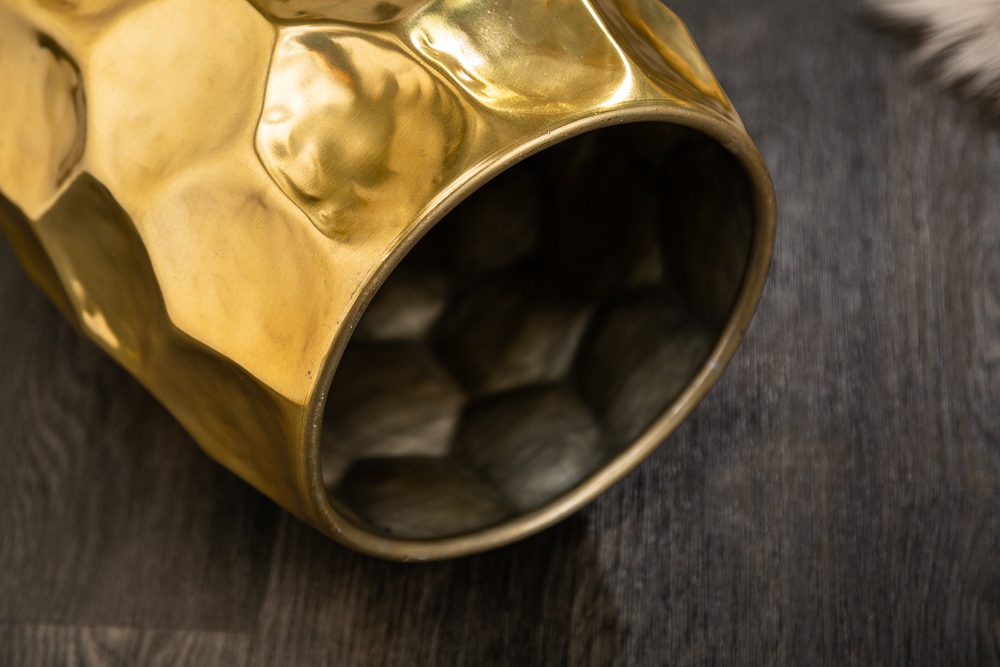 Handgefertigter Beistelltisch ORGANIC ORIENT 50cm gold Metall Hammerschlag Design rund
