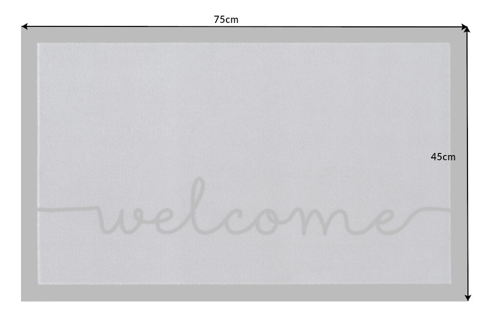 Strapazierfähige Fußmatte CLEAN WELCOME 75x45cm grau Fußabtreter Modern Design