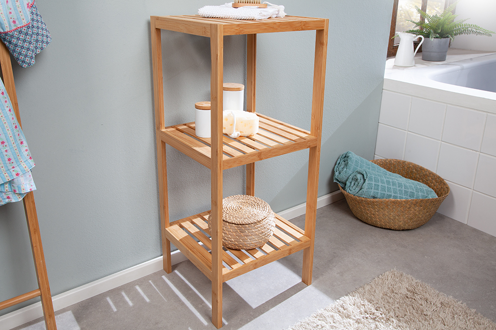 Design Regal LAGOON SPA 80cm Bambusholz zwei Fächer Badregal