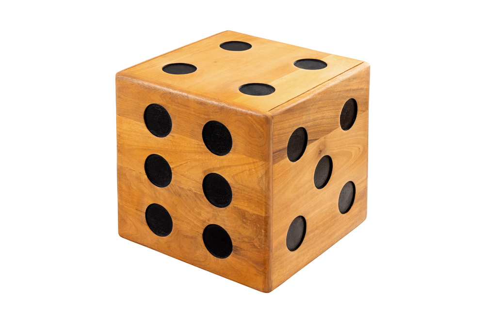 Massiver Würfel-Hocker CUBE 40cm natur Mangoholz Beistelltisch stapelbar
