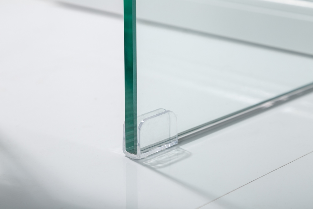 Extravaganter Glas Konsolentisch FANTOME 100cm transparent Schreibtisch Ganzglastisch