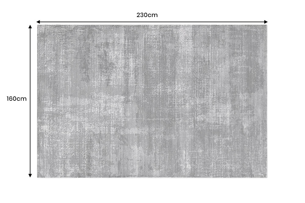 Moderner Teppich SOFT TOUCH 230x160cm grau Kurzflor Indoor-Teppich