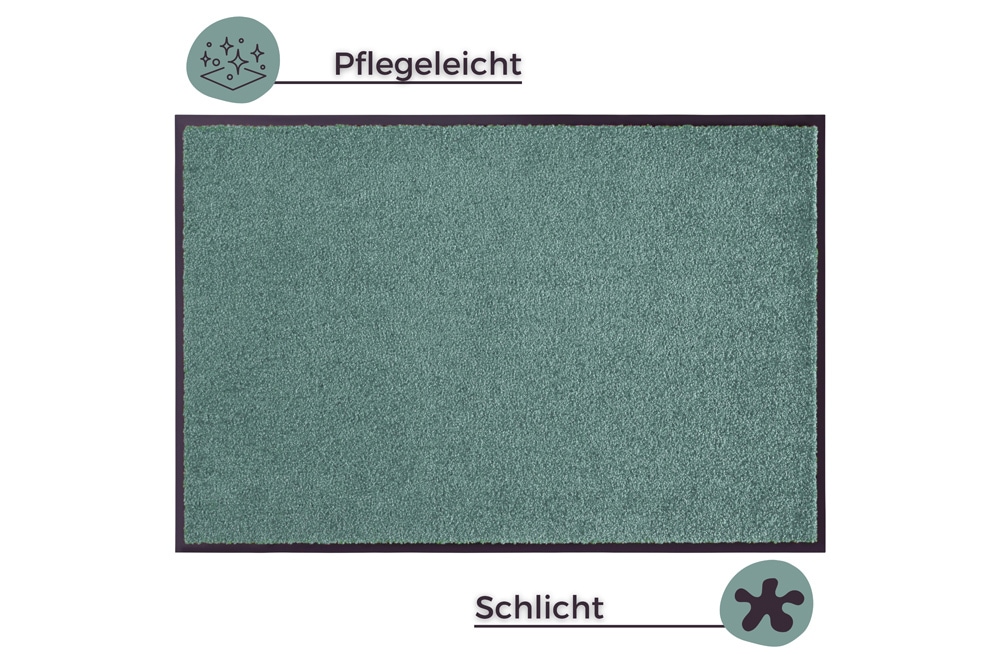 Pflegeleichte Fußmatte CLEAN 60x40cm salbei-grün Fußabtreter waschbar