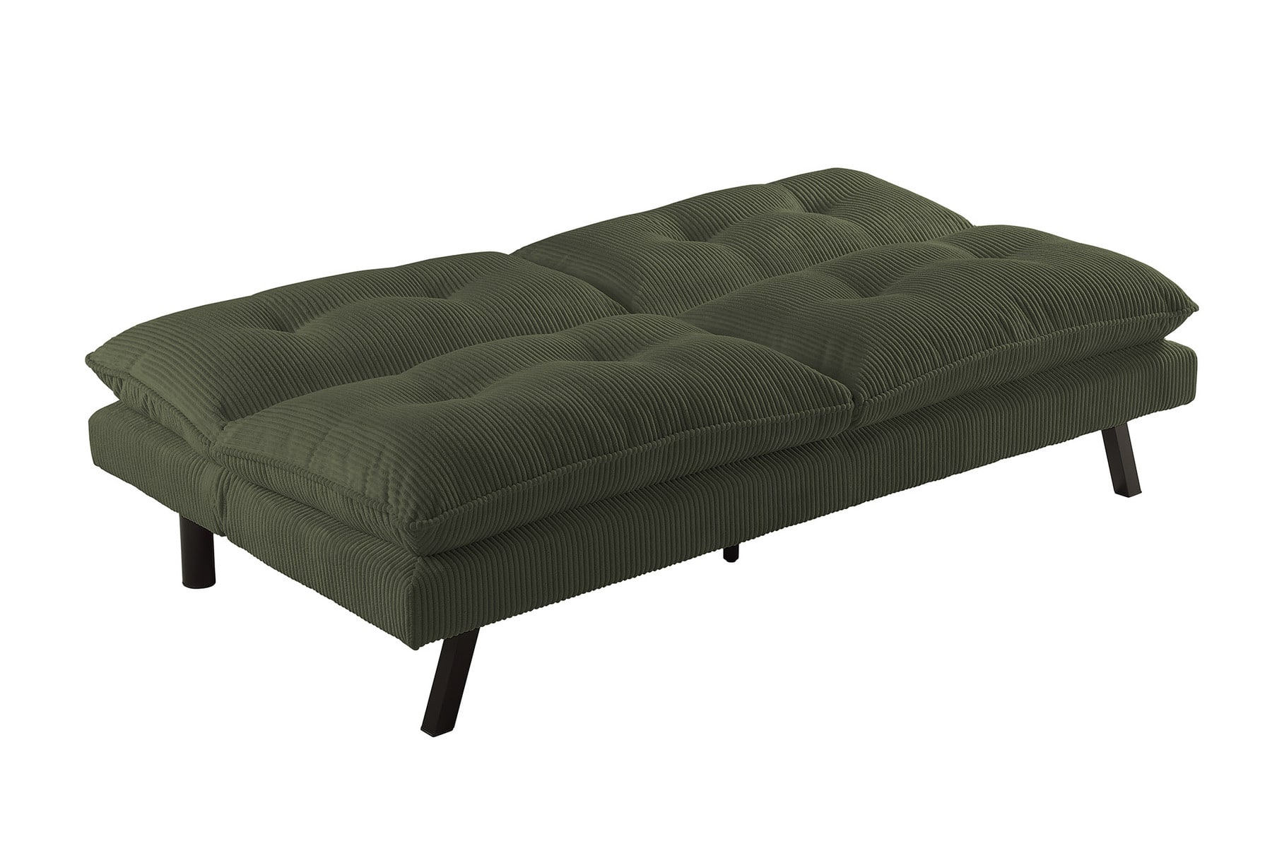 Modernes Schlafsofa COCOONING 190cm grün Cord 3-Sitzer Couch