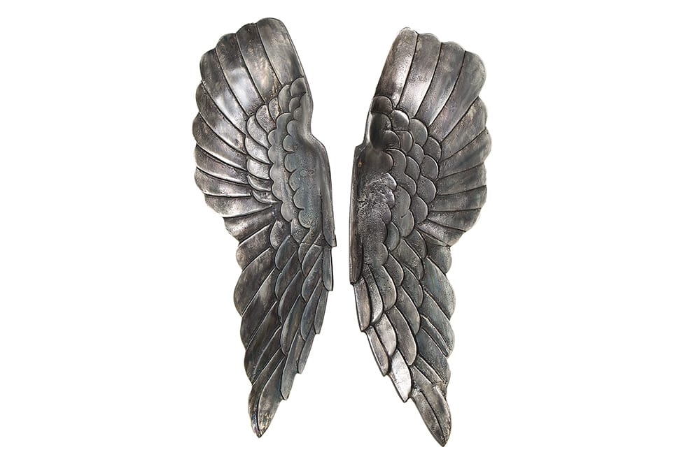 Riesige Wanddekoration FALLEN ANGEL 65cm Engelsflügel im asymmetrischen Design