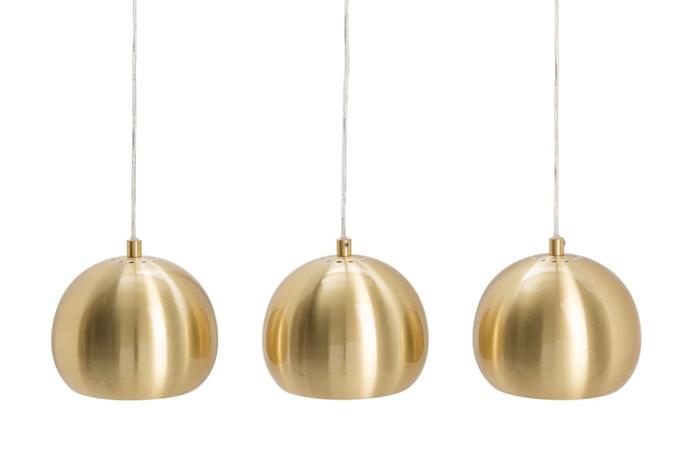 Moderne 3er Hängeleuchte GOLDEN BALL gold Hängelampe höhenverstellbar