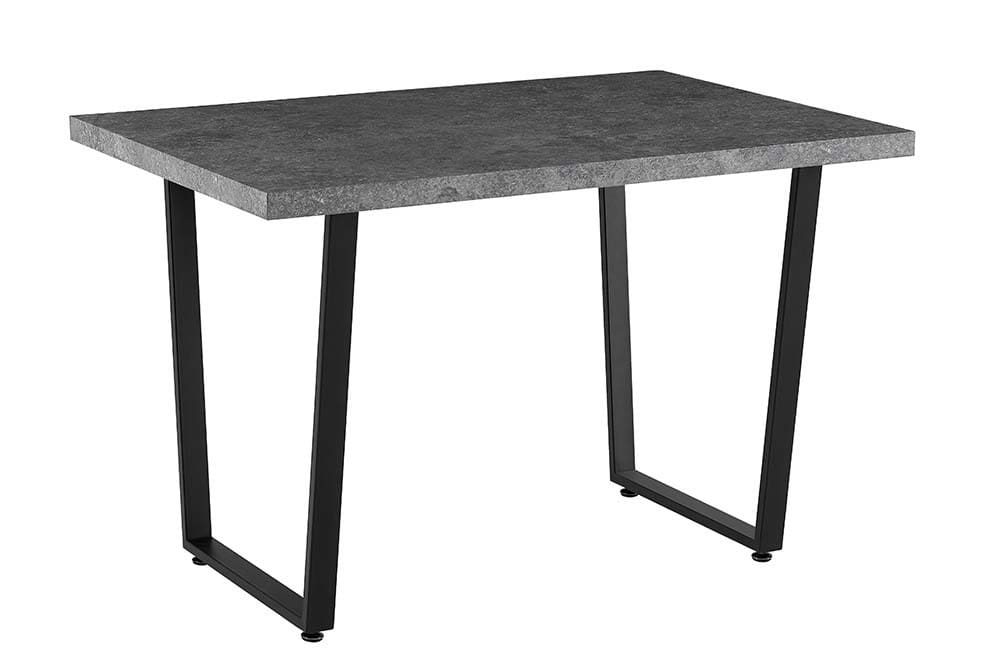 Moderner Esstisch LOFT 120cm grau Beton-Design schwarze Metallbeine Kufengestell