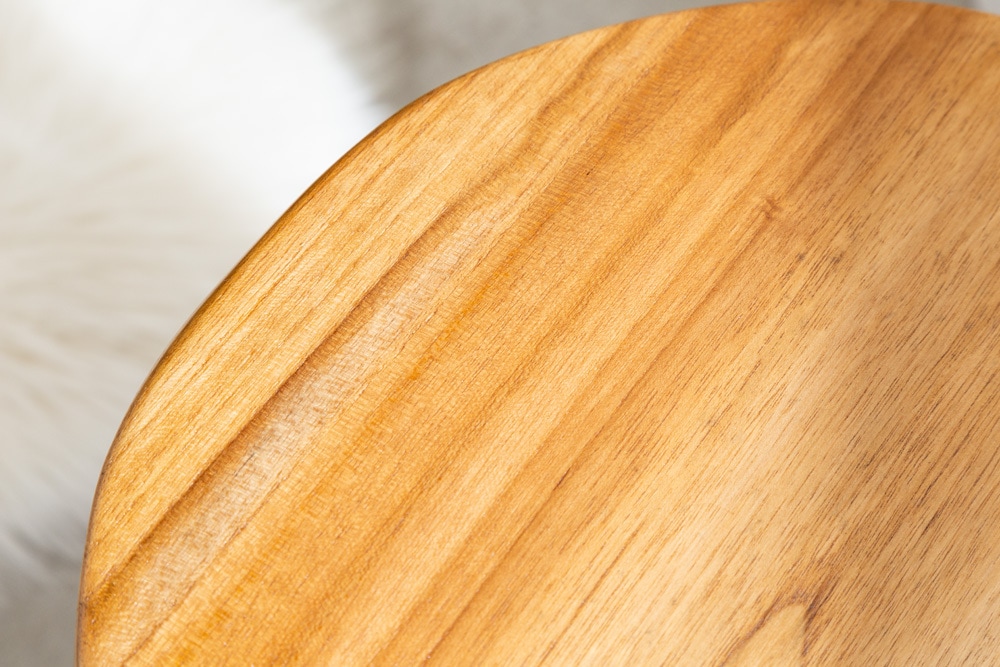 Massivholz Hocker BALI 45cm natur rund Teakholz Beistelltisch Sitzhocker Nachttisch