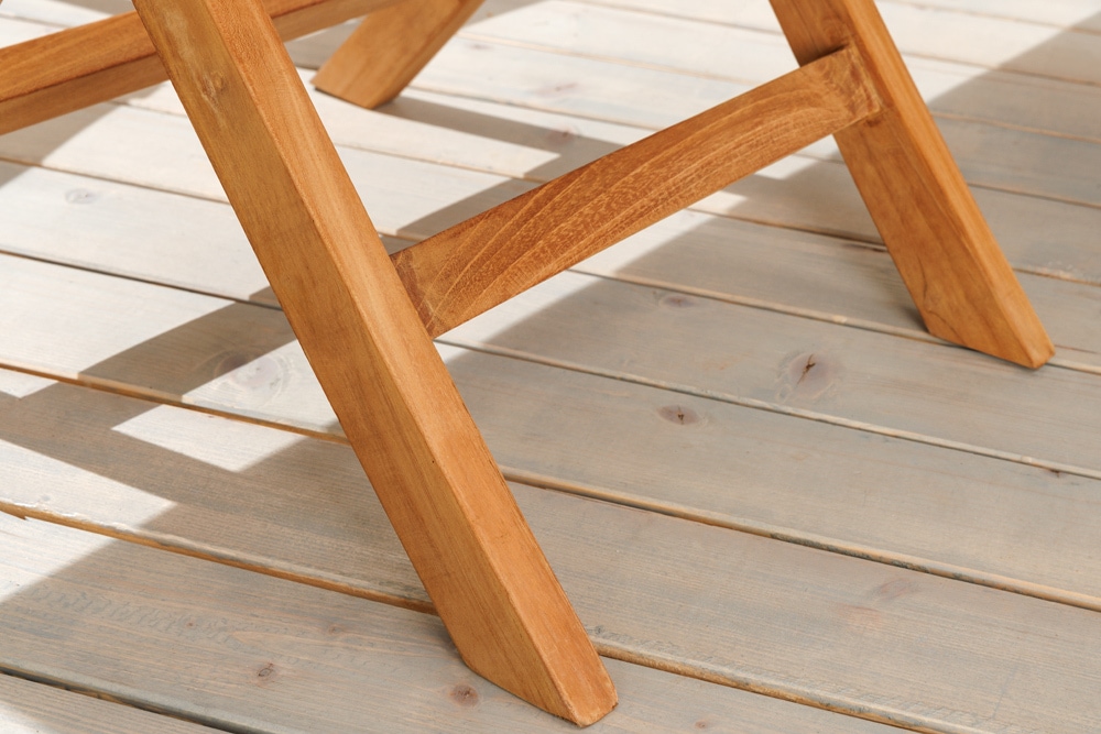 Massiver Esstisch EMPIRE TEAK 100cm natur Teakholz klappbar