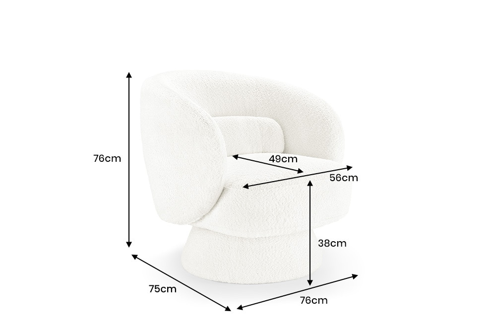 Drehbarer Design Sessel BOSSA NOVA beige Bouclé