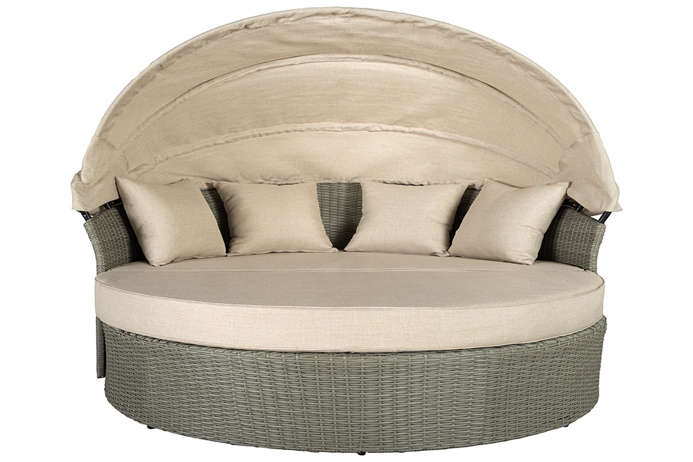 Outdoor Sonneninsel PLAYA LIVING 165cm natur Polyrattan inklusive Kissen Aluminium wetterfest