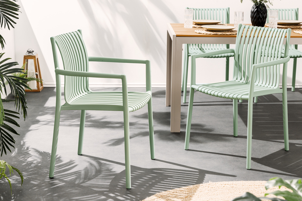 In- und Outdoor Stuhl STUDIO ITALIA salbei stapelbar wetterfest Gartenstuhl