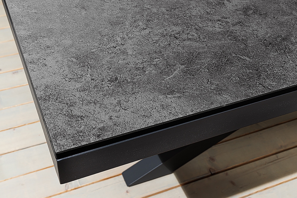In- und Outdoor Esstisch GALAXIE 200cm anthrazit Keramik Aluminium wetterfest