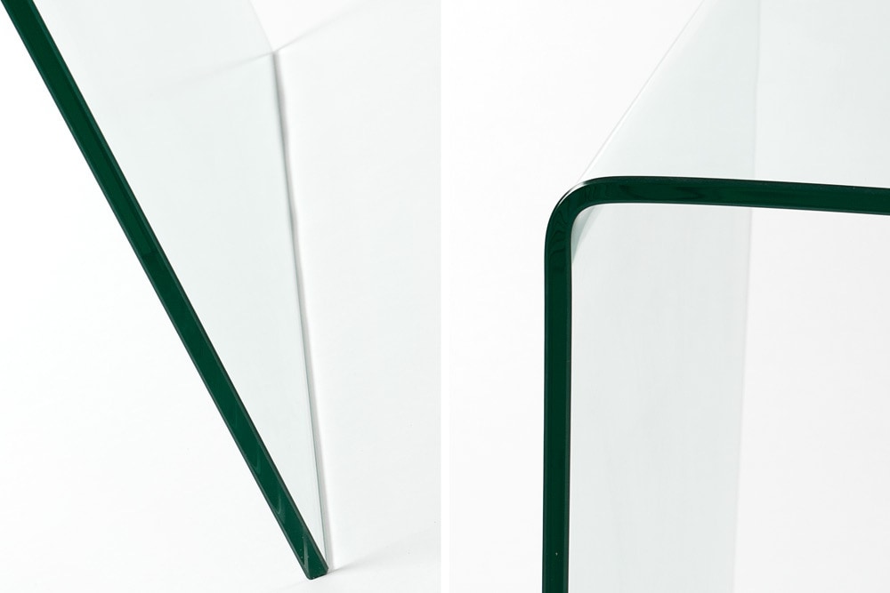 Extravaganter Glas Schreibtisch FANTOME 120cm transparent Esstisch Ganzglastisch