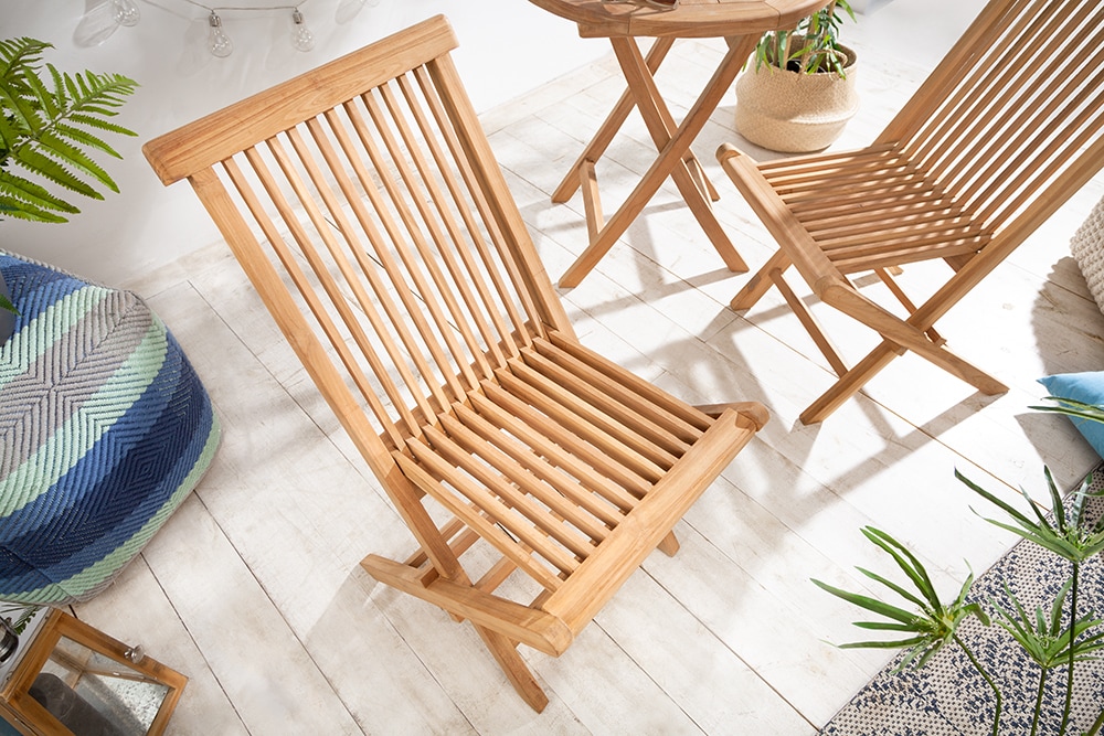 Massiver Gartenstuhl EMPIRE TEAK Teakholz klappbar Hochlehner wetterfest