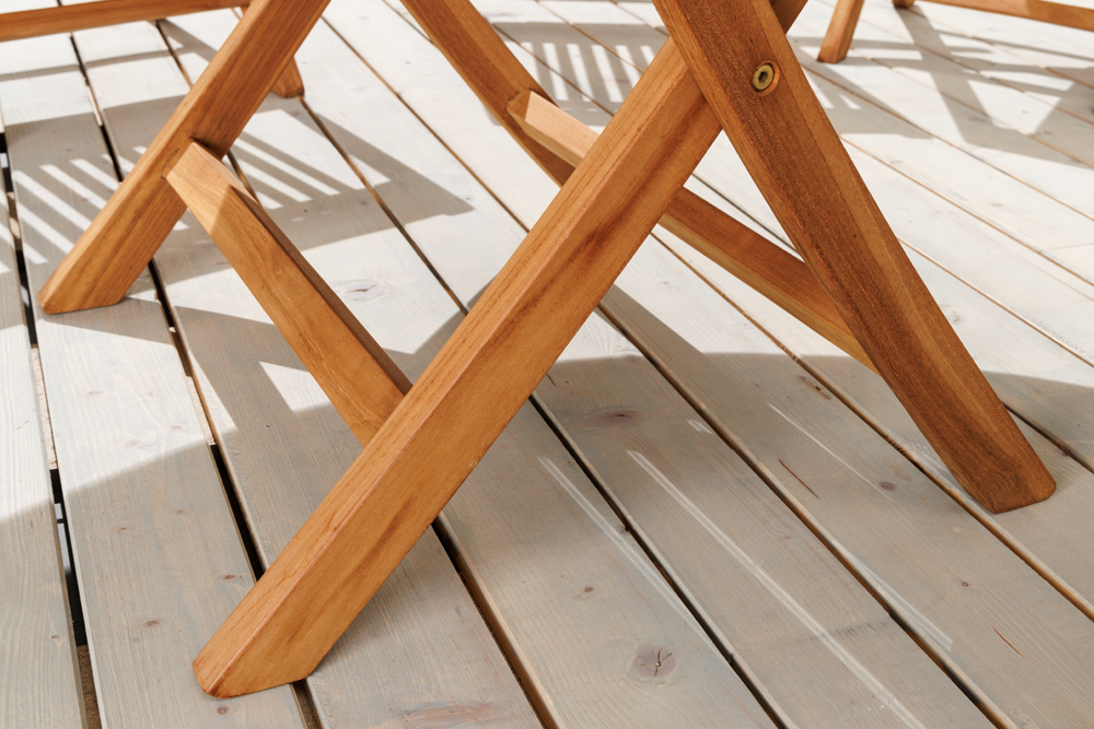 Massiver Gartentisch EMPIRE TEAK 120cm natur Teakholz rund klappbar Outdoor Balkontisch