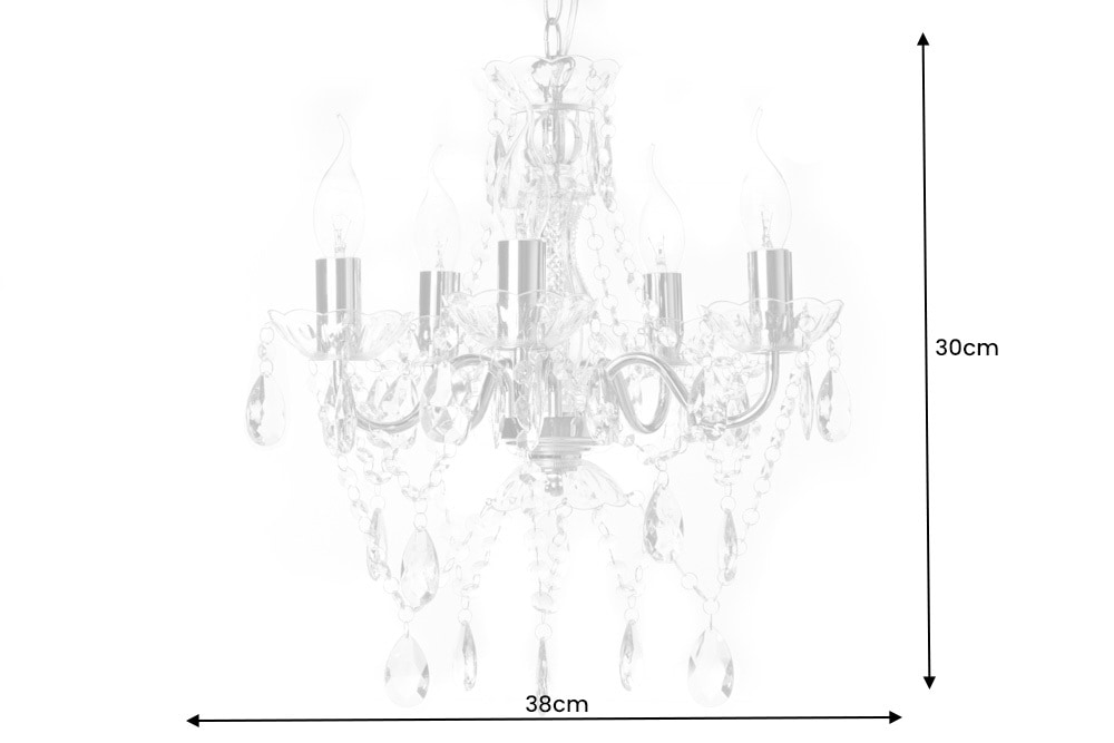 Design Kronleuchter DIAMONDS S 40cm gold Acryl 5-armig Barock Design
