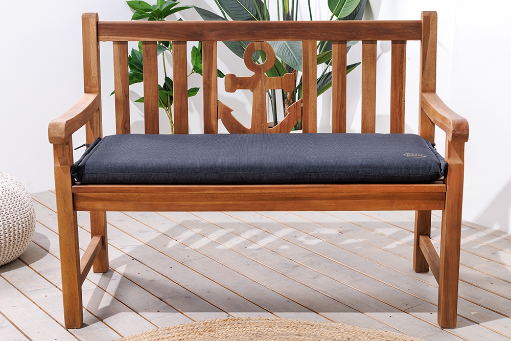 Outdoor Kissen ROG 45x110cm anthrazit Sitzkissen Polster-Auflage für 2-Sitzer Bank