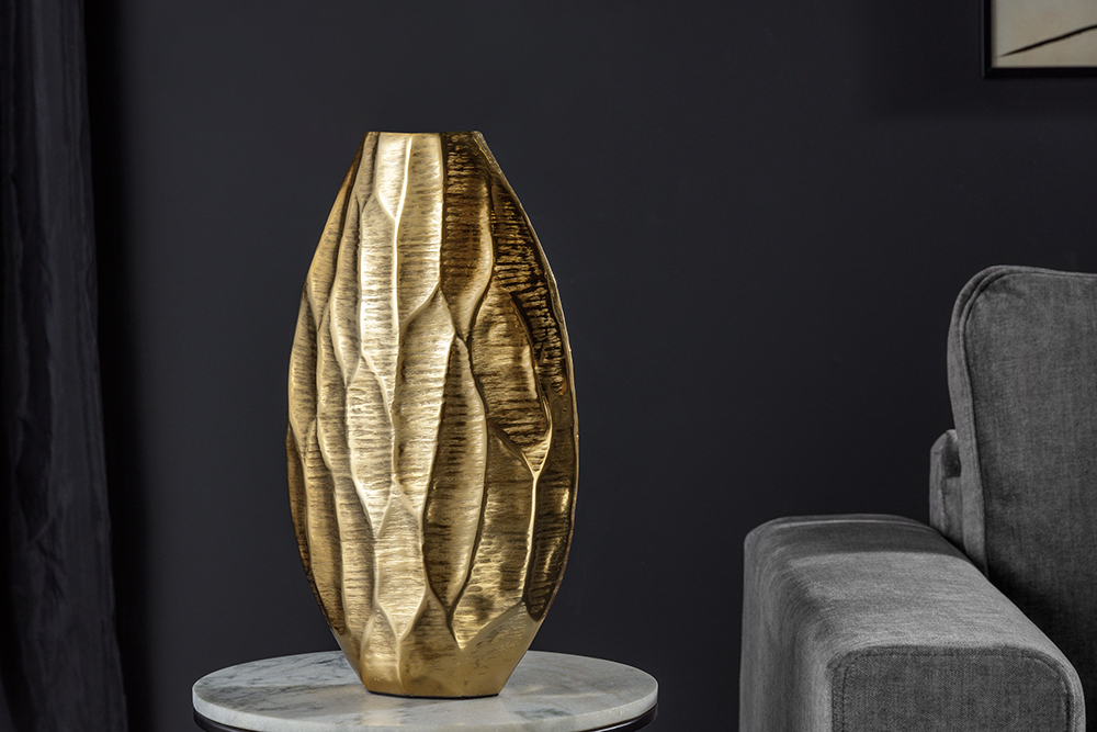 Elegante Vase ORGANIC ORIENT 44cm gold Hammerschlag Design