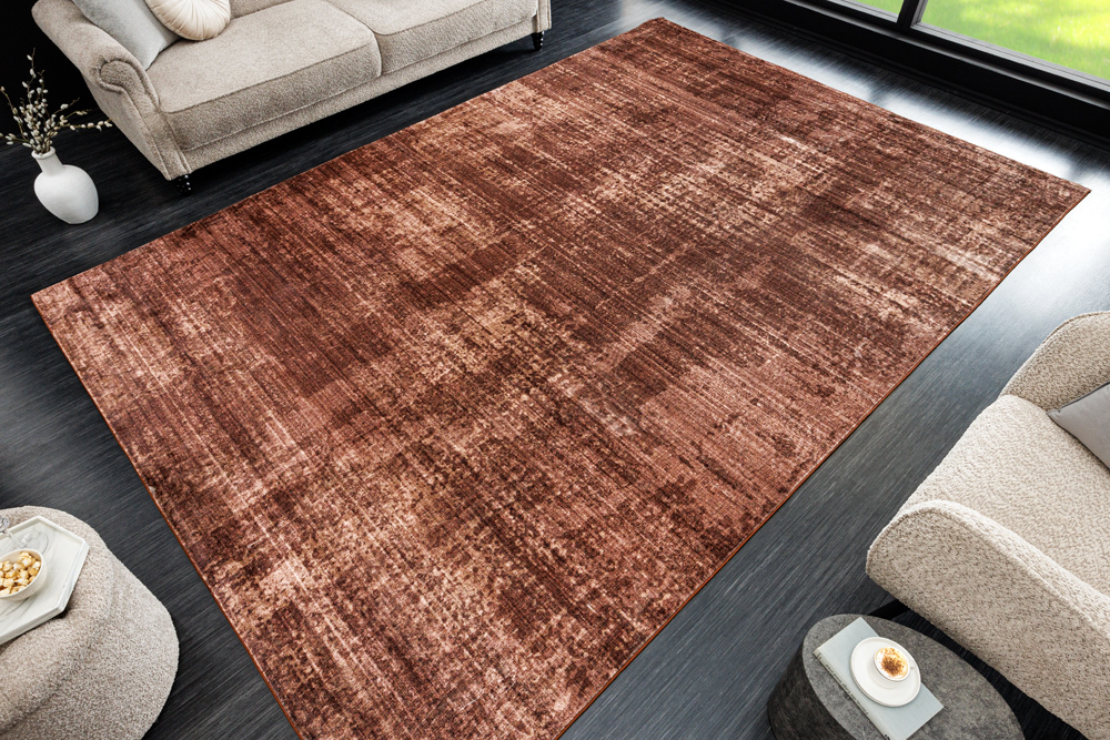 Moderner Teppich SOFT TOUCH 230x160cm kupfer braun Kurzflor Indoor-Teppich