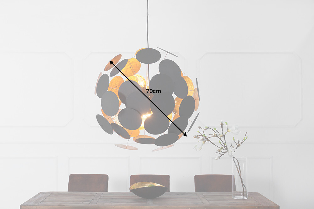 Moderne Design Hängeleuchte INFINITY HOME 70cm schwarz gold Pendelleuchte