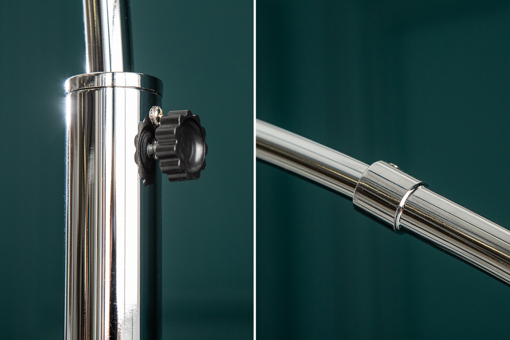 Ausziehbare Bogenlampe LOUNGE DEAL 170-200cm weiß Leinenschirm Stehlampe