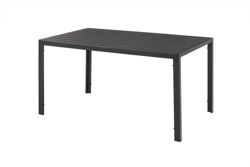Moderner Gartentisch DESIGNO 150cm anthrazit schwarz Aluminium wetterfest Outdoor Esstisch