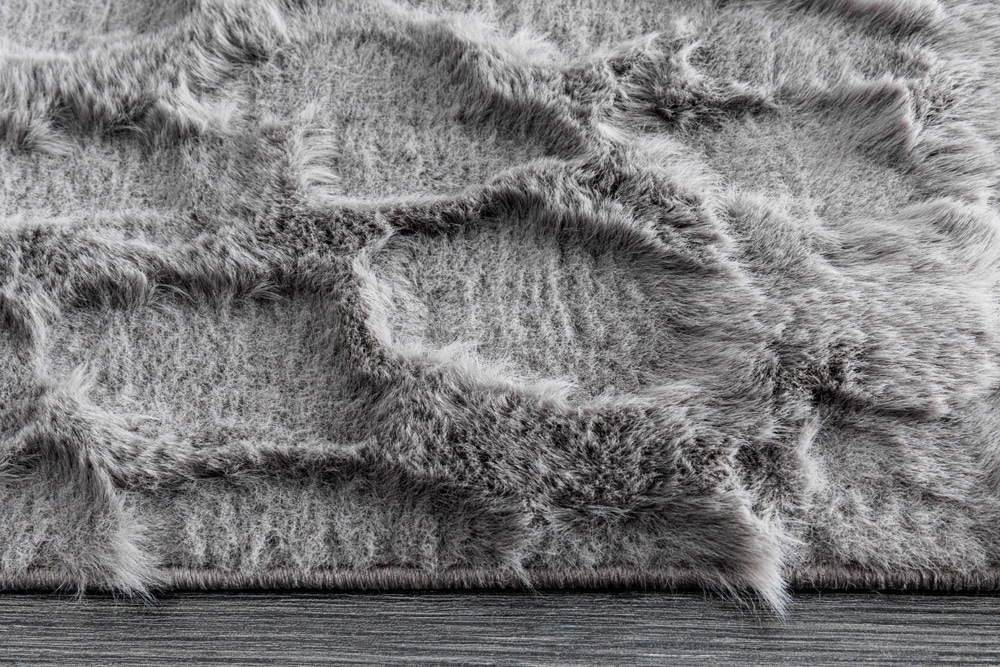 3D Hochflor Teppich DUNE 230x160cm anthrazit Hoch-Tief-Effekt