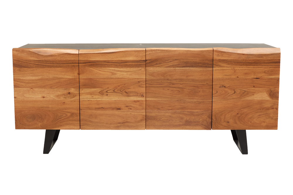 Industrial Design Sideboard ORGANIC ARTWORK 180cm Akazie Massivholz Eisengestell