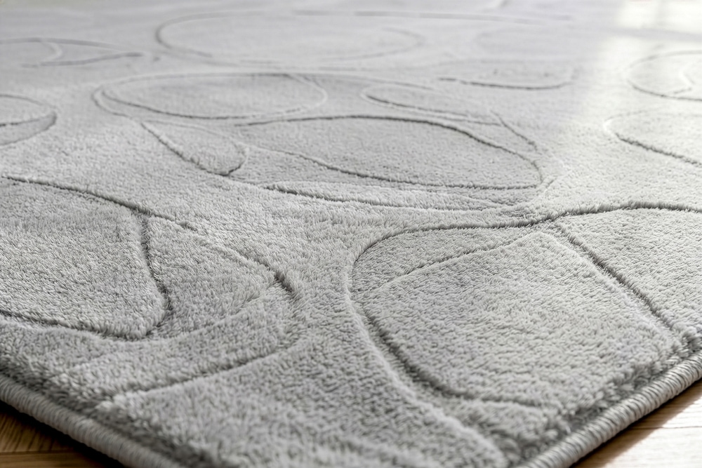 3D Hochflor Teppich LUNA 300x230cm hellgrau Hoch-Tief-Effekt Indoor-Teppich