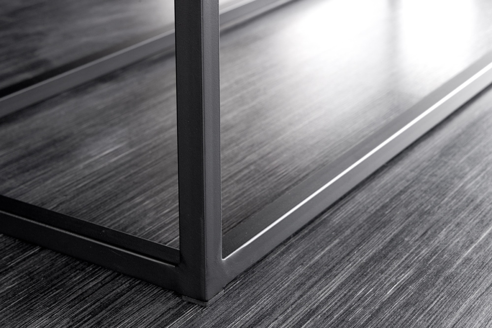 Design Sitzbank PETIT BEAUTÉ 110cm antik braun Microfaser schwarzes Metallgestell