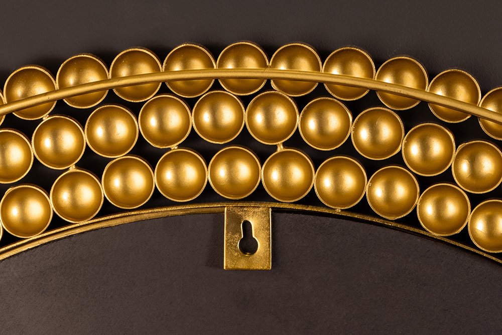Runder Wandspiegel PEARLS 75cm gold Metall