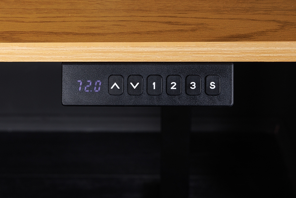 Höhenverstellbarer Schreibtisch OAK DESK 120cm natur Eiche schwarz Metall