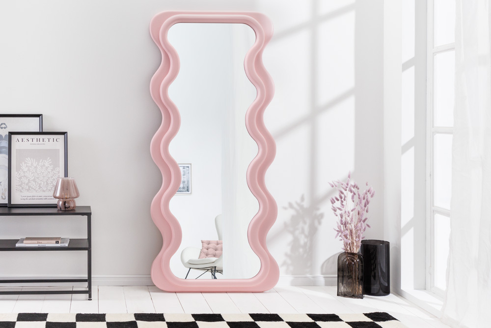 Design Wandspiegel CURVY 160cm rosa