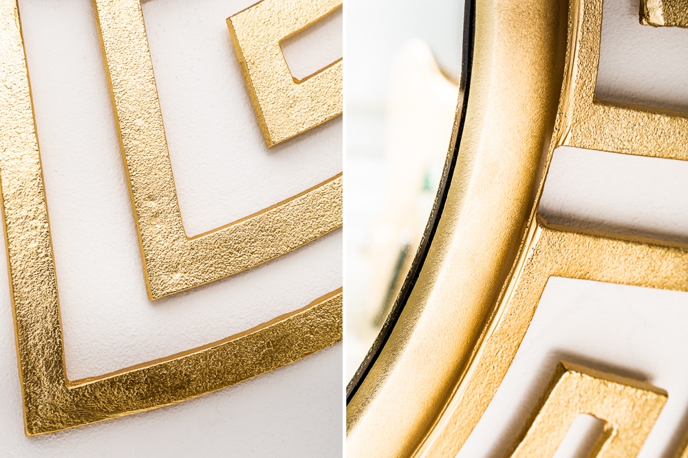 Glamouröser Design Spiegel EUPHORIA XL 85cm gold Wandspiegel Handarbeit aus Metall