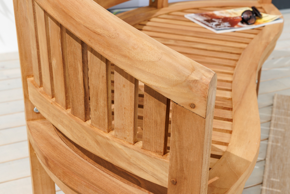 Massive Gartenbank XXL EMPIRE TEAK 150cm natur Teakholz