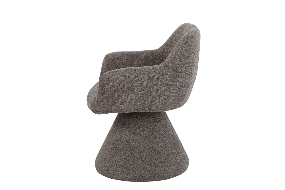 Drehbarer Stuhl AMBIENTO braun Strukturstoff 180° mit Auto-Return Polsterstuhl