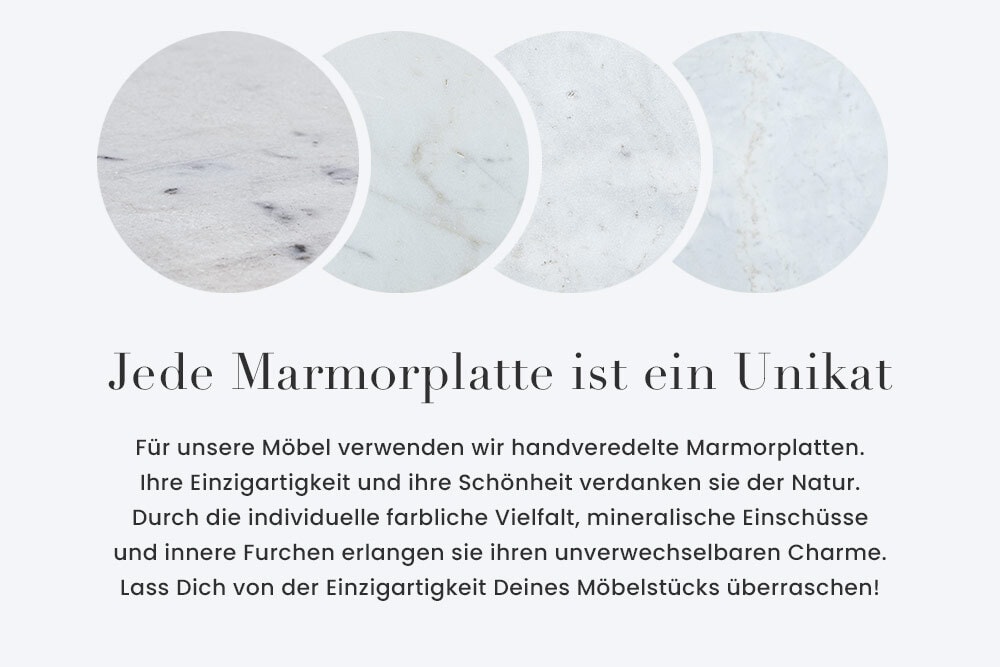 Design Beistelltisch DIAMOND 50cm weiß Marmor messing Metall