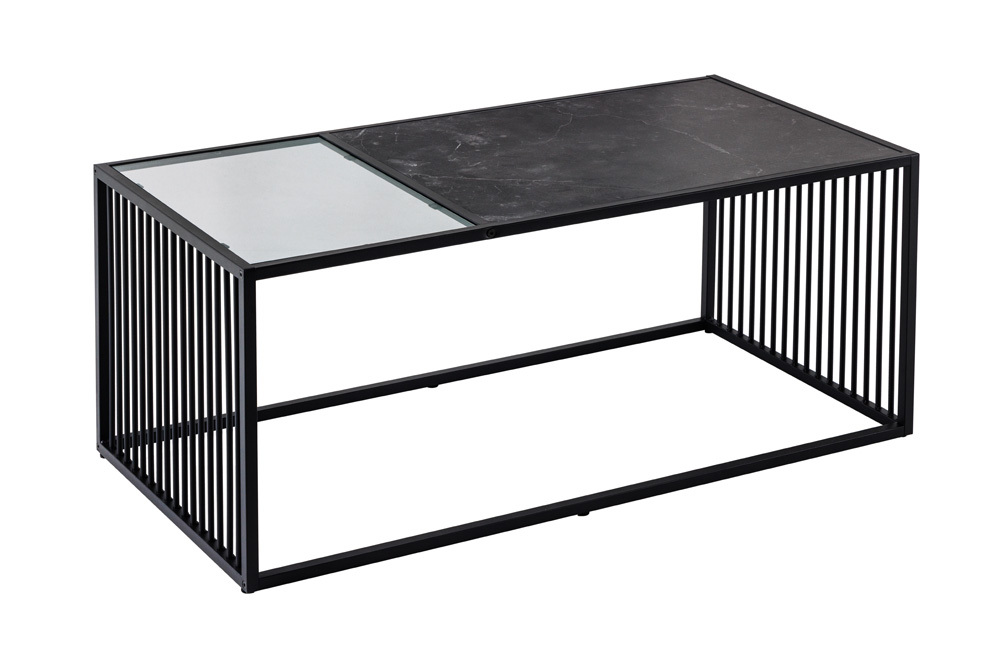 Design Couchtisch ARCHITECTURE 100cm graphit Rauchglas Metall