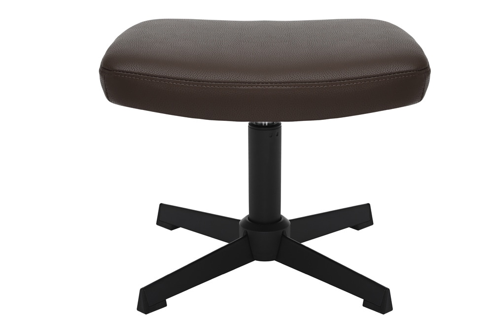 Design Hocker VOGUE 45cm brandy braun Kunstleder drehbar schwarze Metallbeine Fußhocker