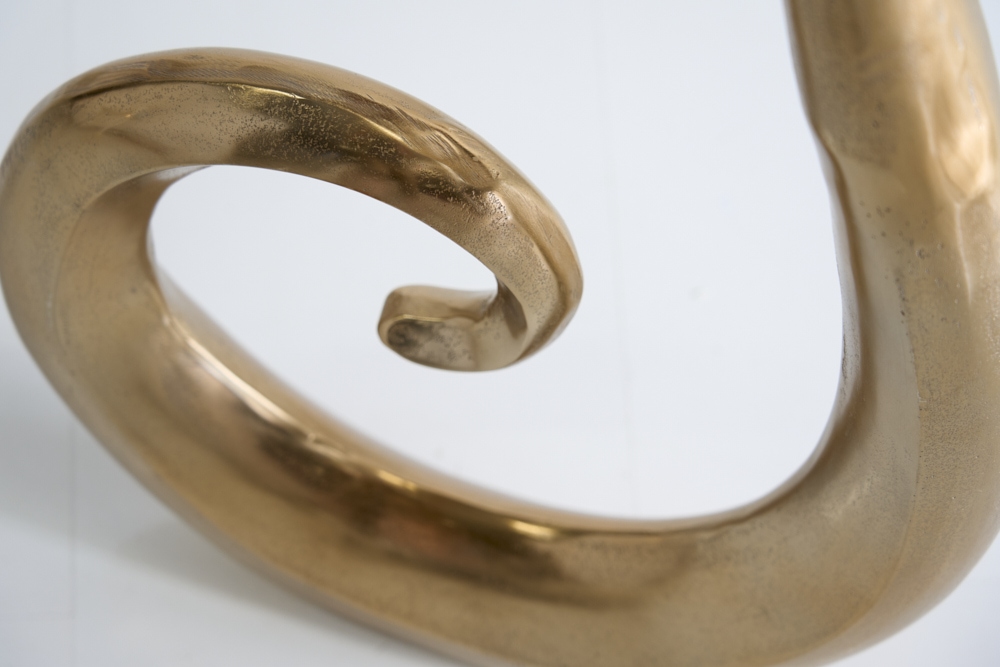 Moderne Vase WAVE XL 106cm gold Aluminium poliert Dekoration