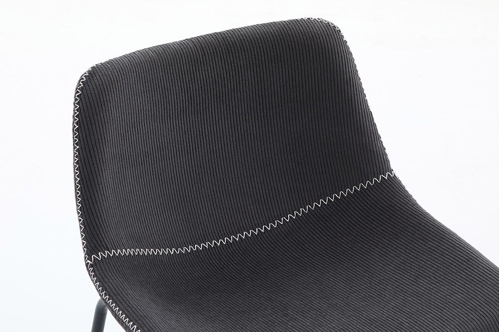 Industrial Design Stuhl DJANGO grau Cord mit Metallgestell
