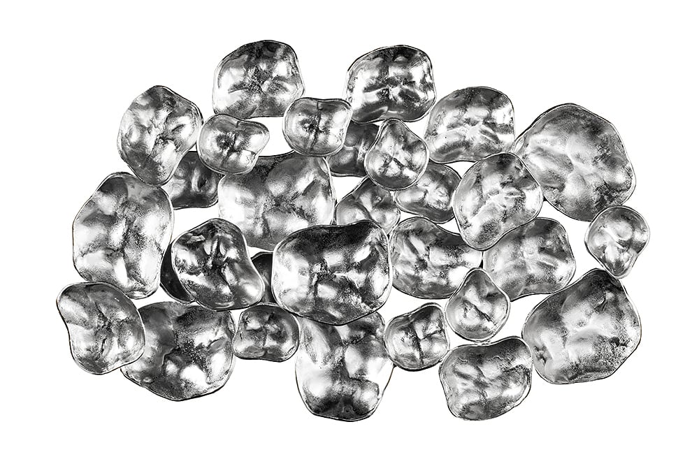 Moderne Wanddekoration VARIATION 105cm silber Metall handmade