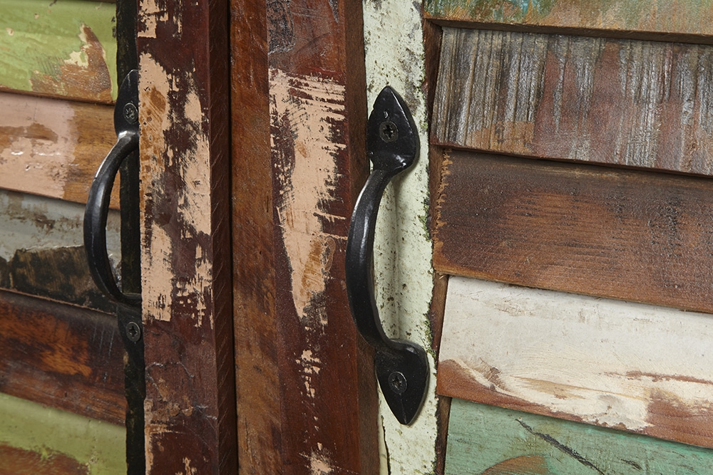 Einzigartiges Sideboard JAKARTA 125cm recyceltes Massivholz aus Fischerbooten