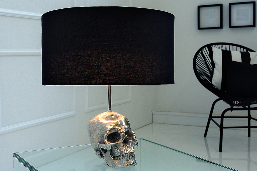 Extravagante Tischlampe SKULL 44cm schwarz Totenkopf Tischleuchte Extravagante Tischlampe SKULL 44cm schwarz Totenkopf Tischleuchte