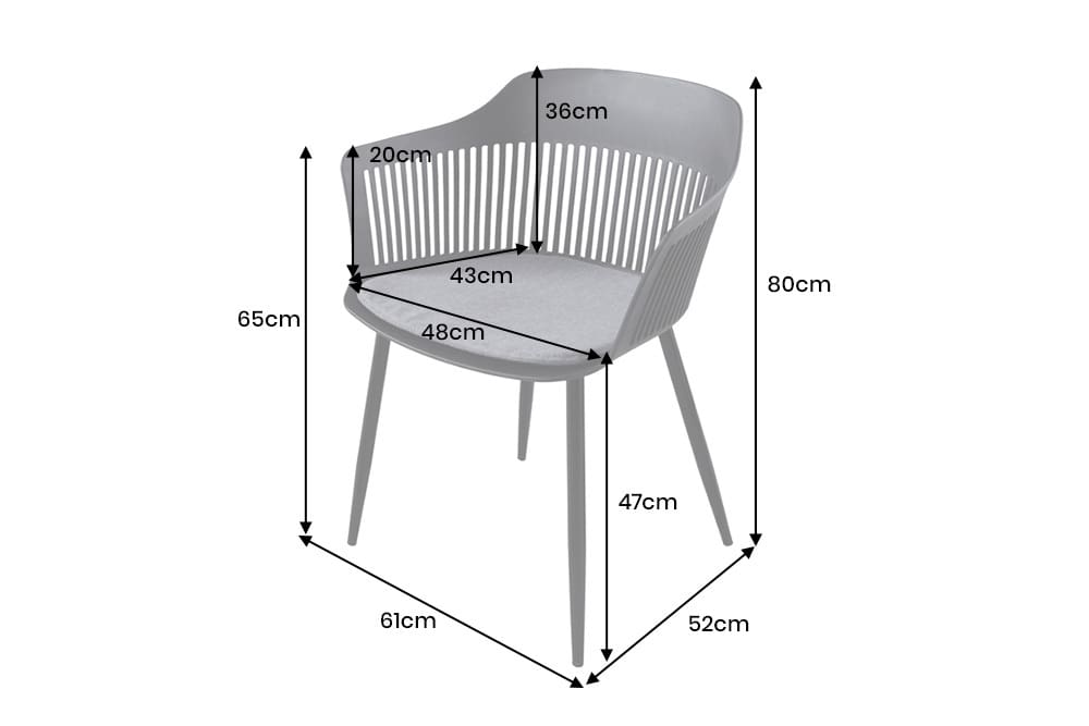 Design Stuhl AIRE schwarz Kunststoff Stahlgestell Indoor Outdoor inkl. Kissen
